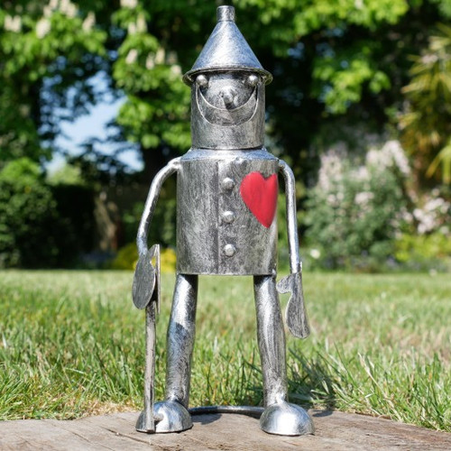 Tin man garden statue metal - tin,