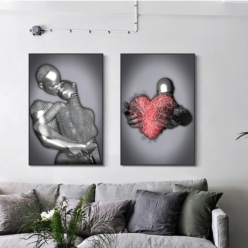 Romantic couples metal figure - romantic,