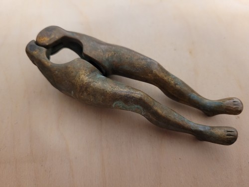Bronze brass metal nutcracker - metal,