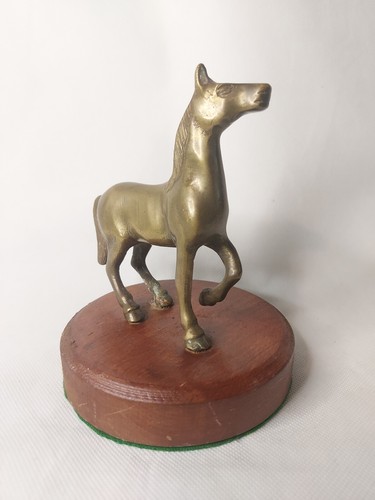 Vintage brass trotting horse - brass,