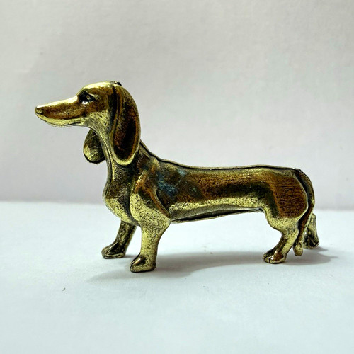 Brass dachshund dog sausage - brass,