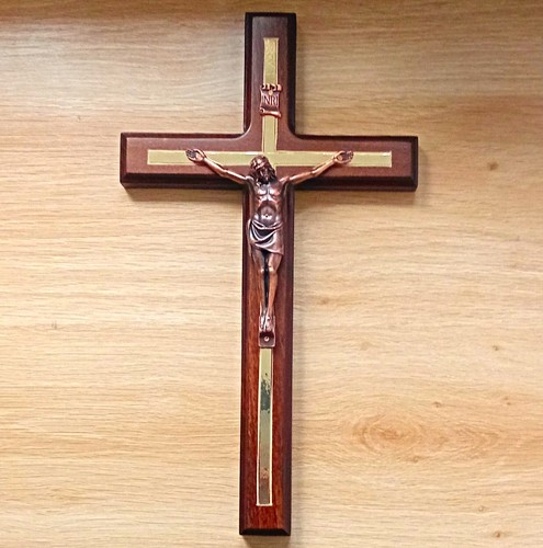 Wooden wall crucifix - wooden, cross
