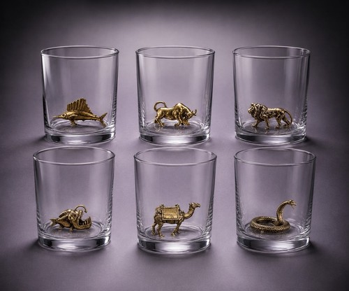Whiskey glass metal figure - figure,