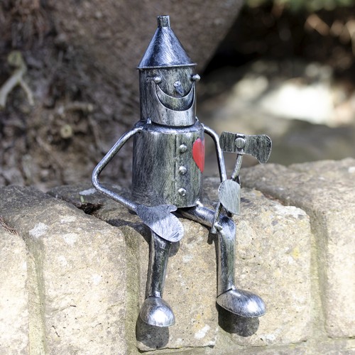 Sitting tin man garden - man,