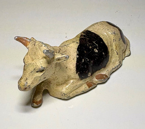 Vintage painted metal - painted, cow
